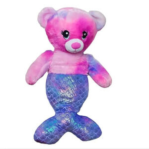 Build-a-Bear Magical Mer-Bear Mermaid Plush 18” Pink Purple‎ BAB Stuffed Animal